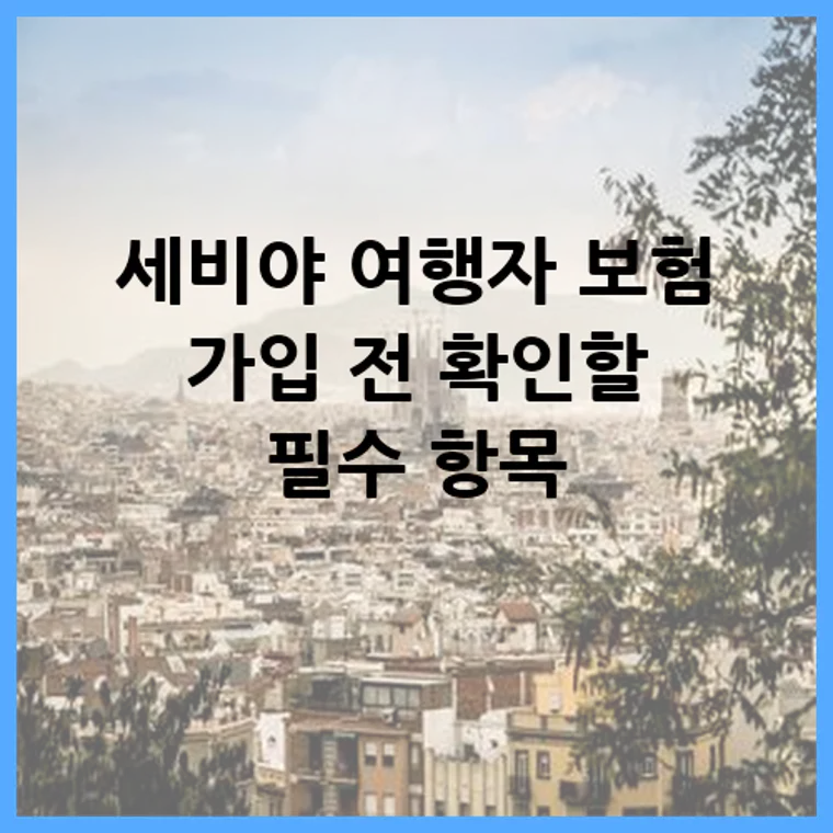 세비야 여행자 보험 가입 전 확인할 필수 항목