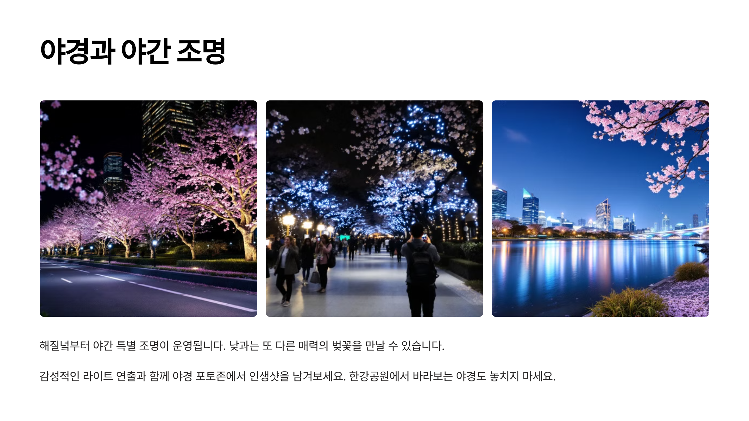 야경과 야간 조명