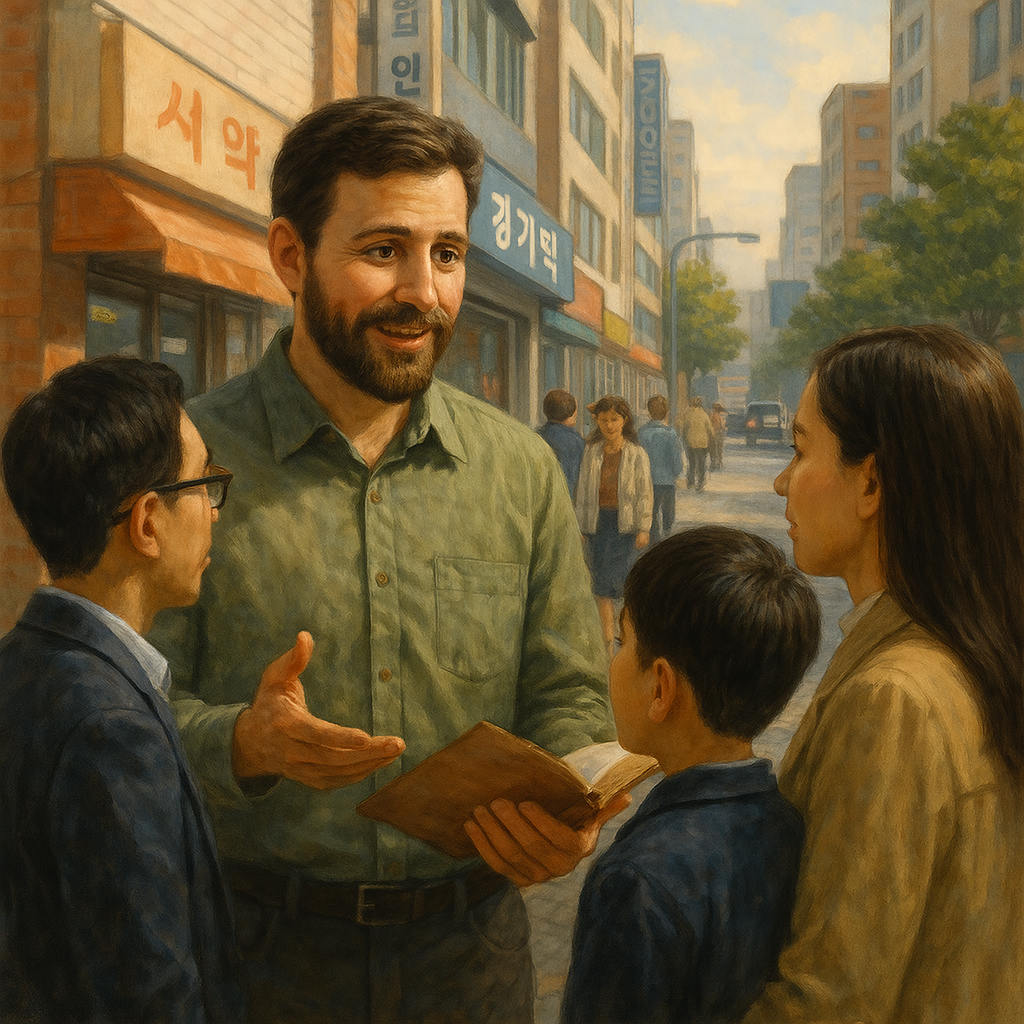 창 18:19 말씀을 따라 주님께서는 아브라함을 택하시고 그에게 약속을 주시며 그와 그 자손이 행하는 것을 보시며 그 약속을 이루시는 모습을 보며, 저도 주님을 바라며, 주님의 약속을 따라 하나님을 동료와 가족을 사랑하며 그들에게 복음과 말씀을 증거하는 시도를 하는 모습입니다..