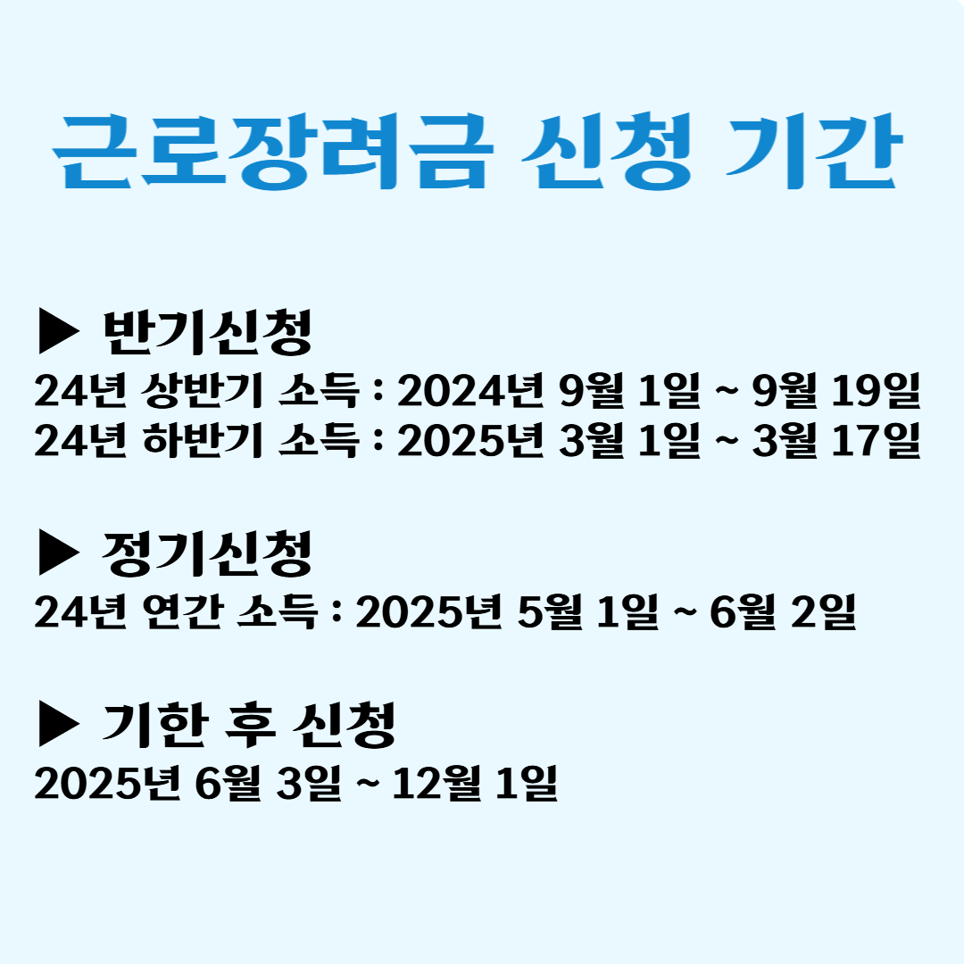 근로장려금 신청 기간