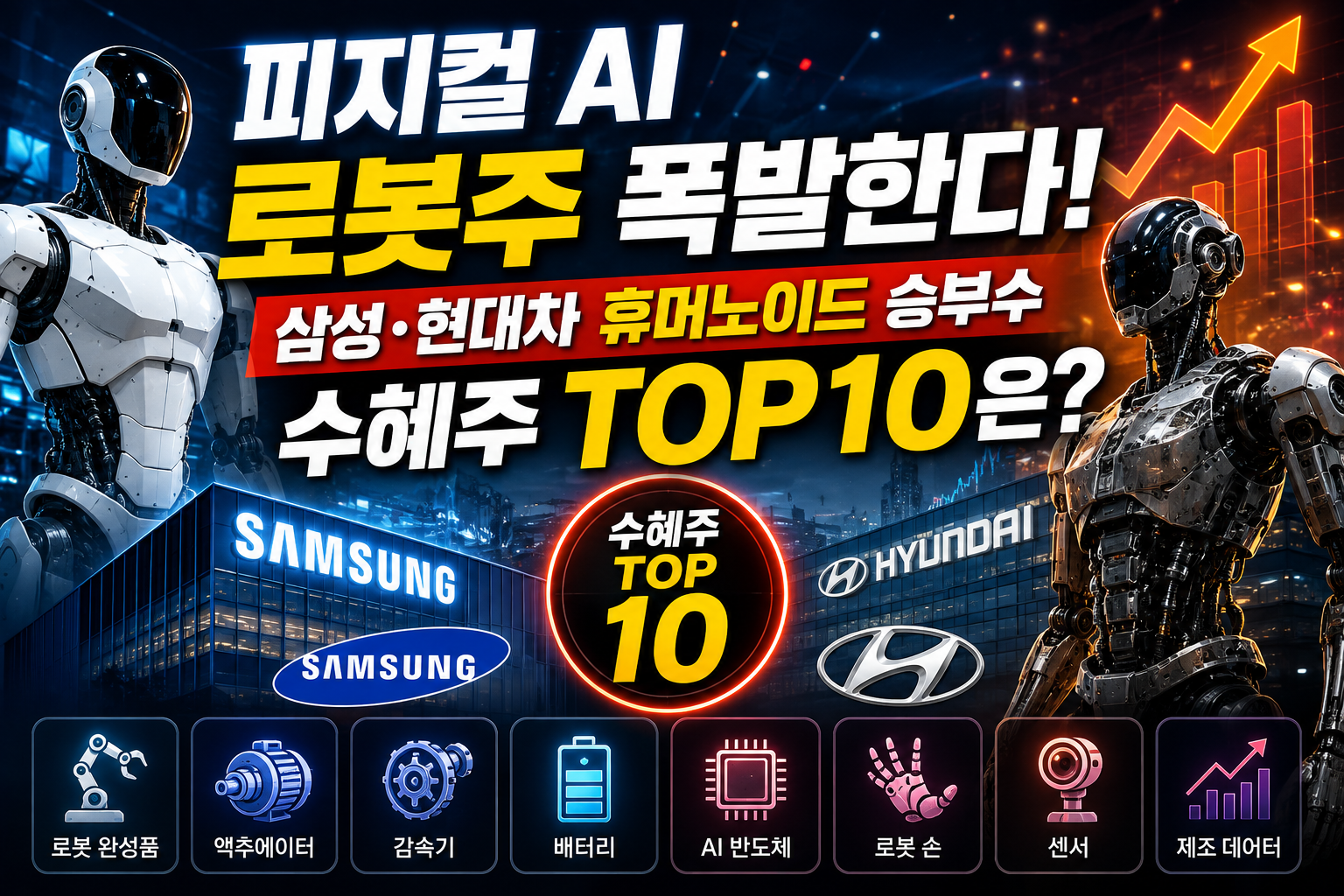 피지컬 AI 휴머노이드 로봇 시장 확대와 삼성 현대차 관련 수혜주 TOP10