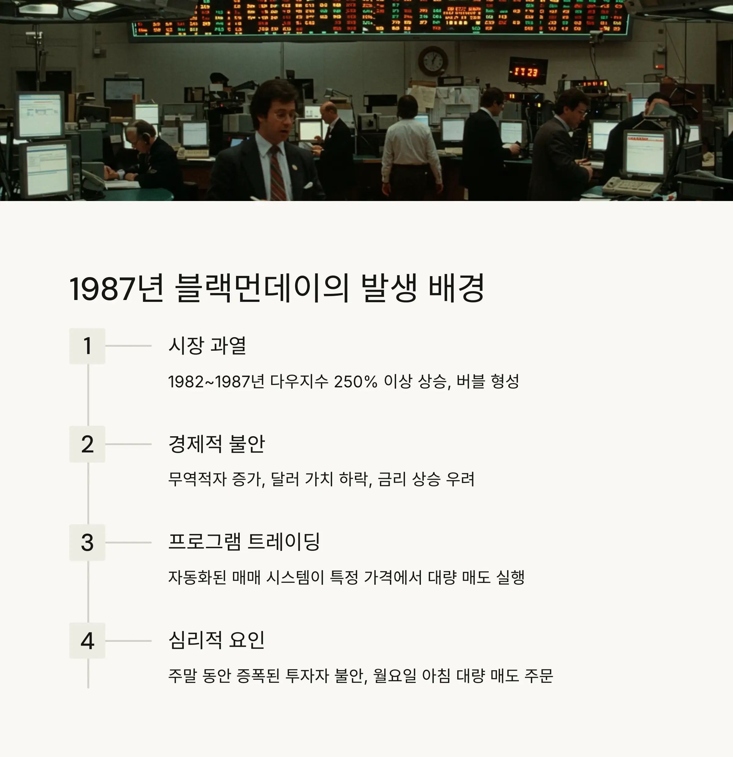 📉 1987년 블랙먼데이의 발생 배경