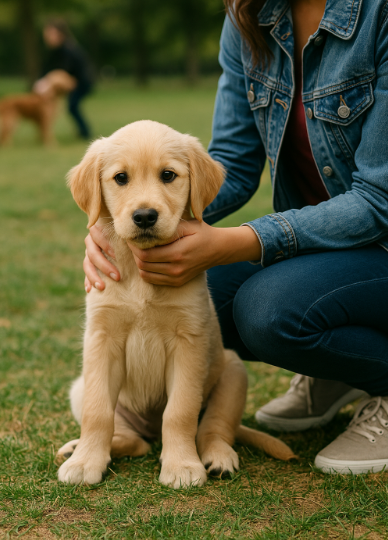 산책 나온 반려견