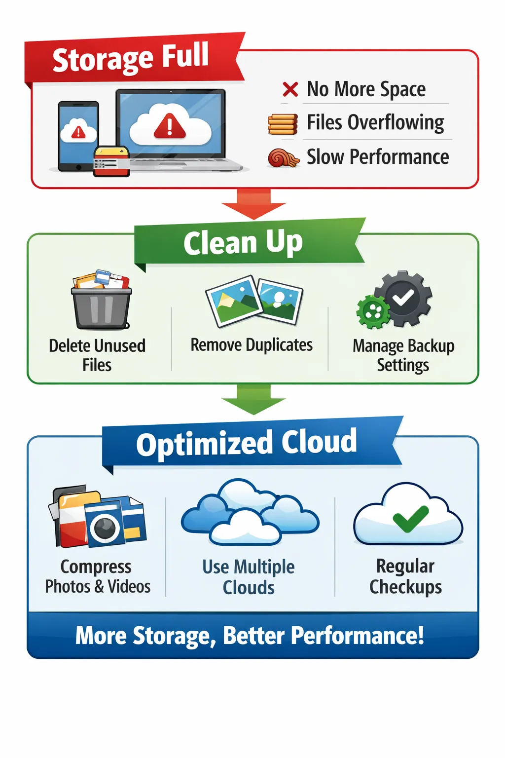 클라우드 저장공간 관리 (용량 확보, 백업 설정)