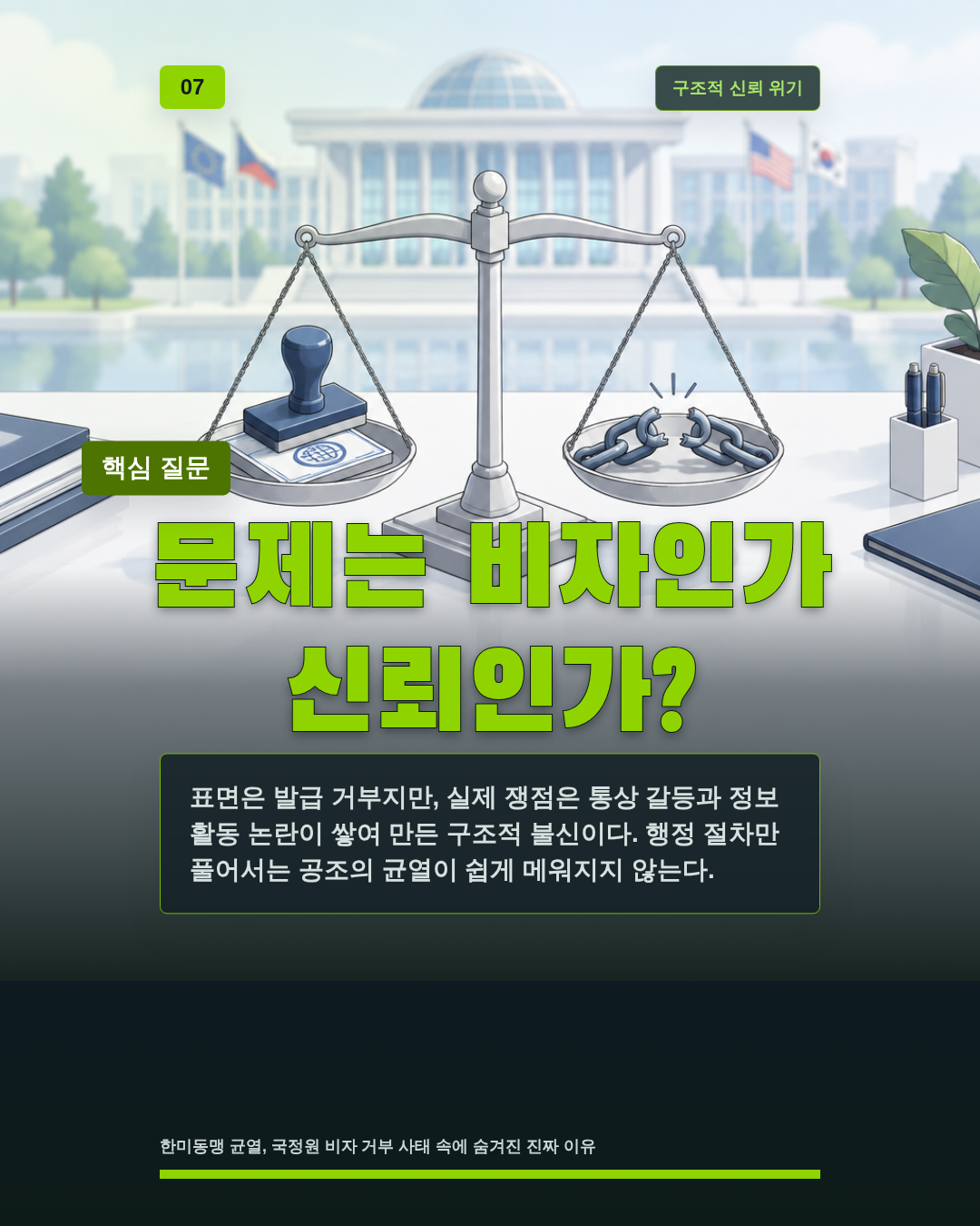 문제는 비자인가 신뢰인가?