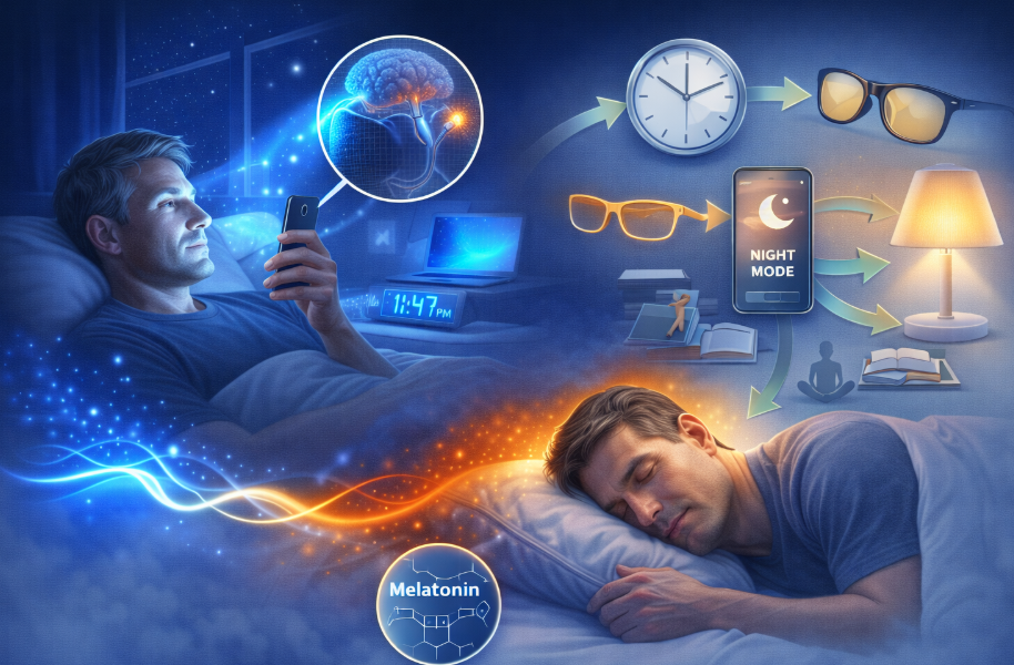 아간 블루라이트와 숙면 구조 관련 사진