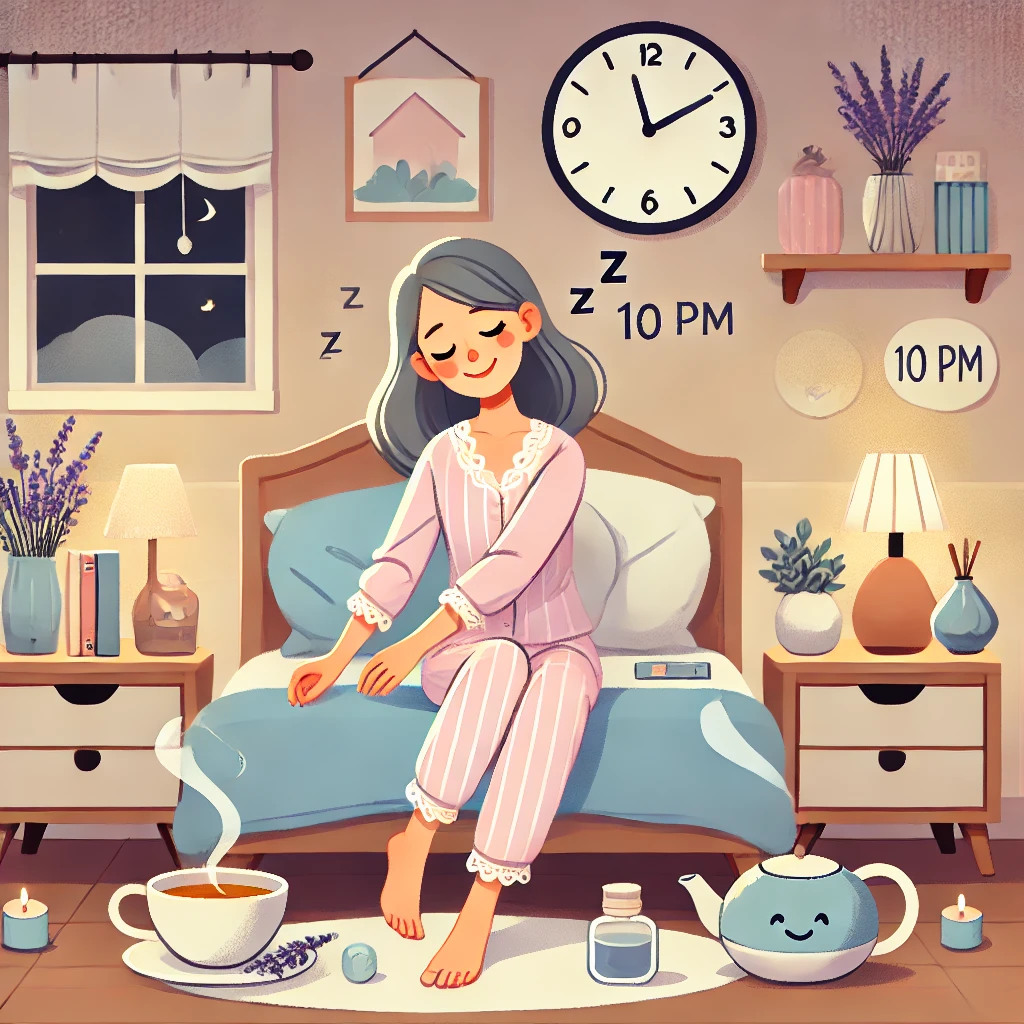 중년 여성 잠자기 전 행동