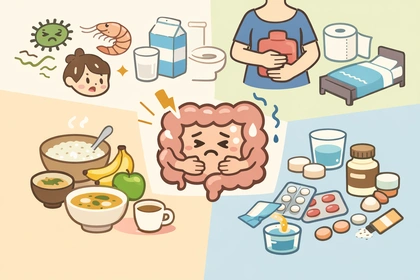 설사 원인에 따라 음식과 약 선택을 구분해 관리하는 흐름6