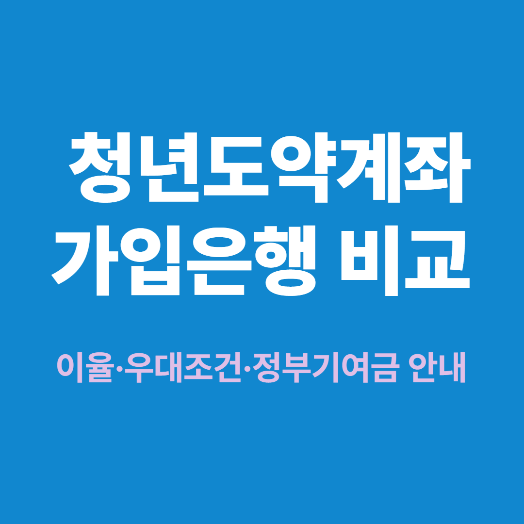 2025 청년도약계좌 가입은행별 이율과 우대조건 비교 안내