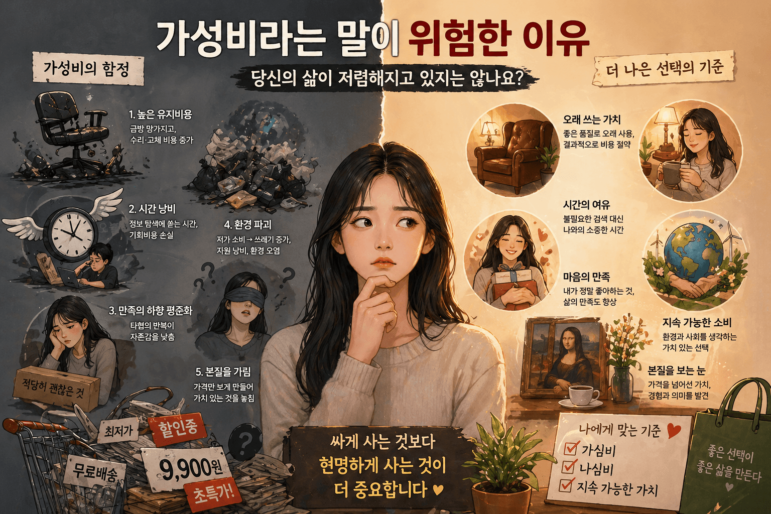 가성비에 집착하면 생기는 일 당신의 삶이 저렴해진다