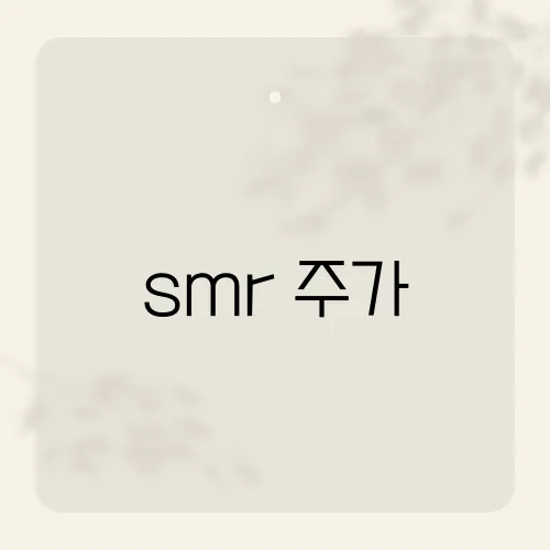 smr 주가, 이례적 급등 뒤 잠재 리스크는?