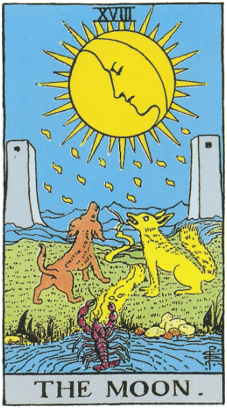 타로카드에서 18번 달(The Moon) 카드