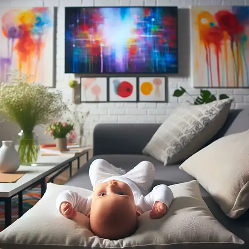 TV를-보는-아기의-반응