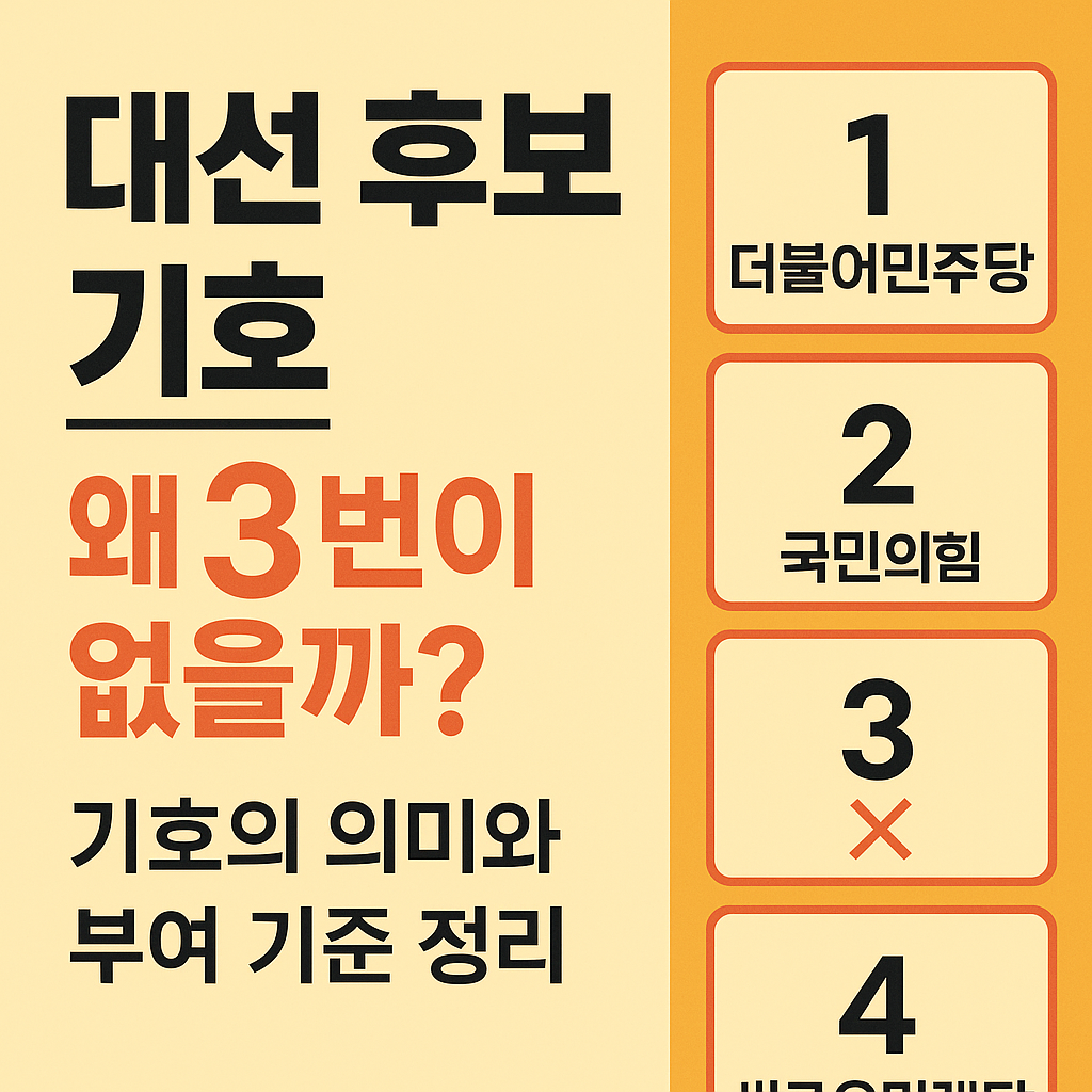 대선 후보 기호, 3번은 누구? 없는 이유와 기호의 부여 기준 정리