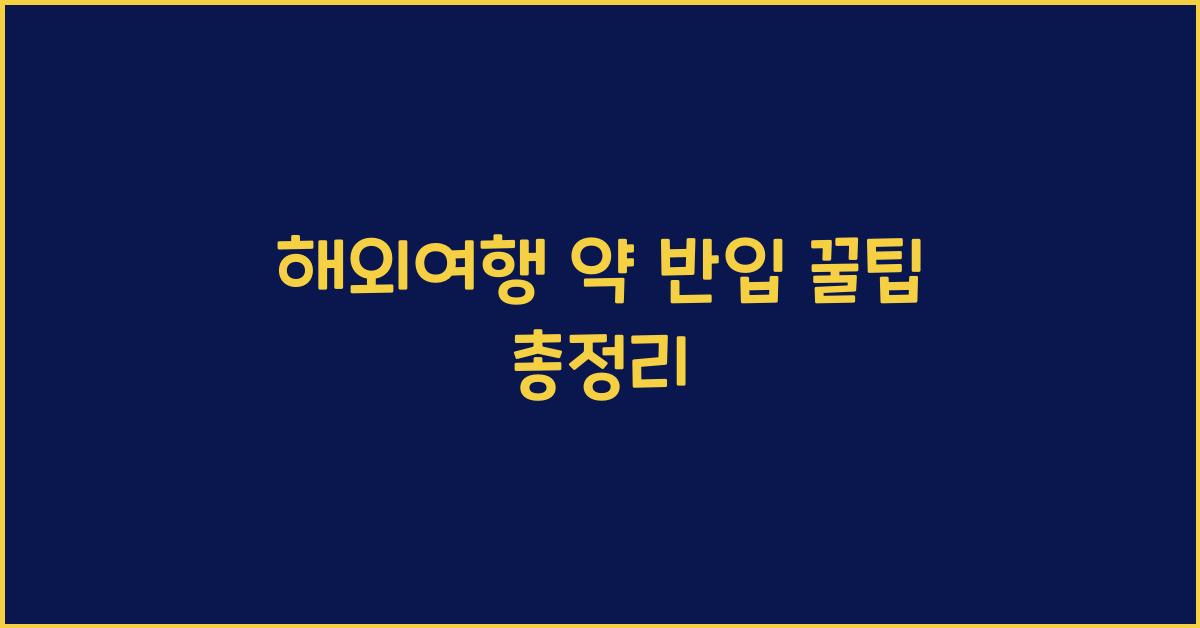 해외여행 약 반입