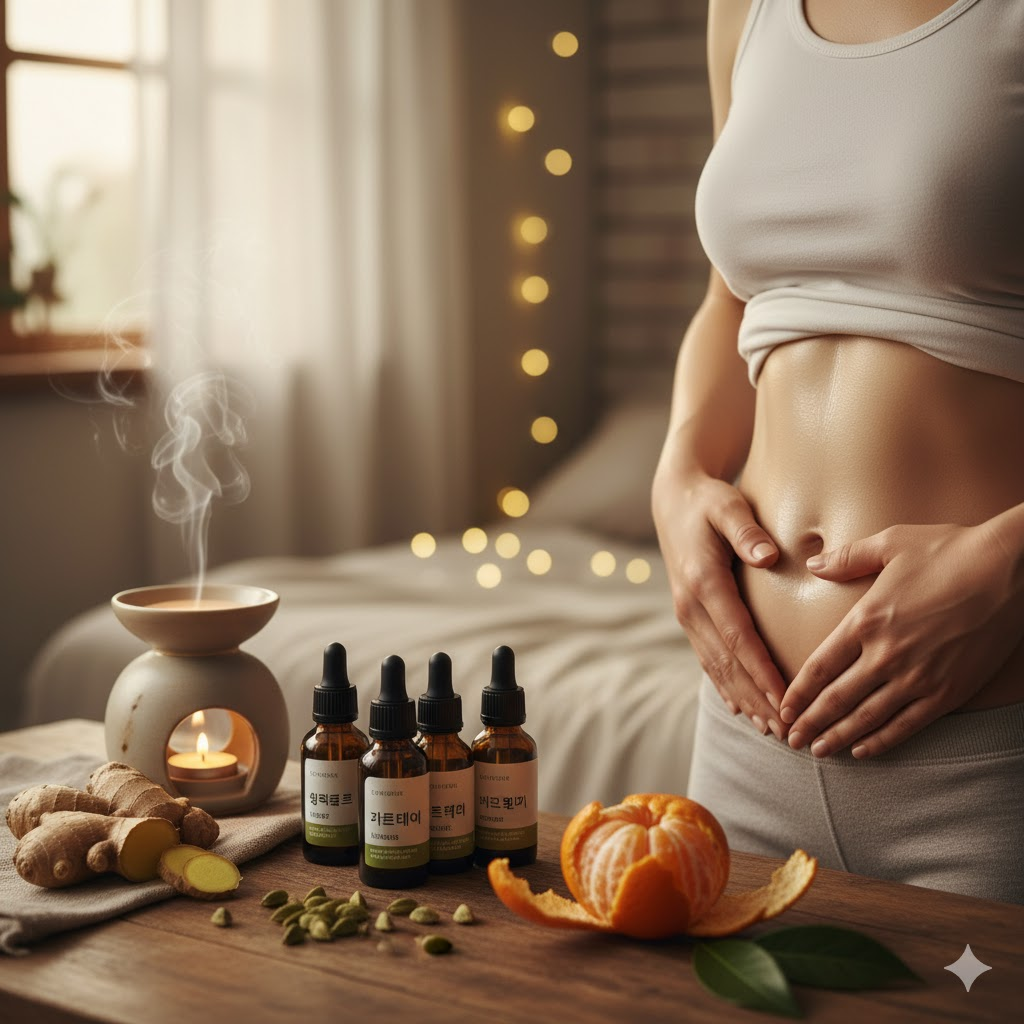 소화 불량 복부 마사지 비위 건강 아로마 레시피 족삼리혈 지압