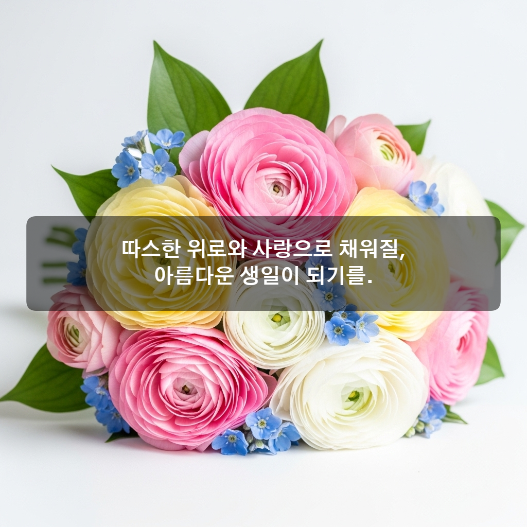 생일축하 꽃다발 이미지 문구 모음 메세지