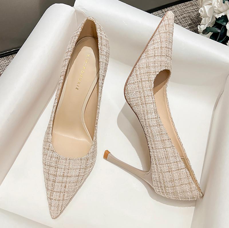 수제화 200 - 265 레인느 트위드 스틸레토 힐 210 215 255 260 265 구두