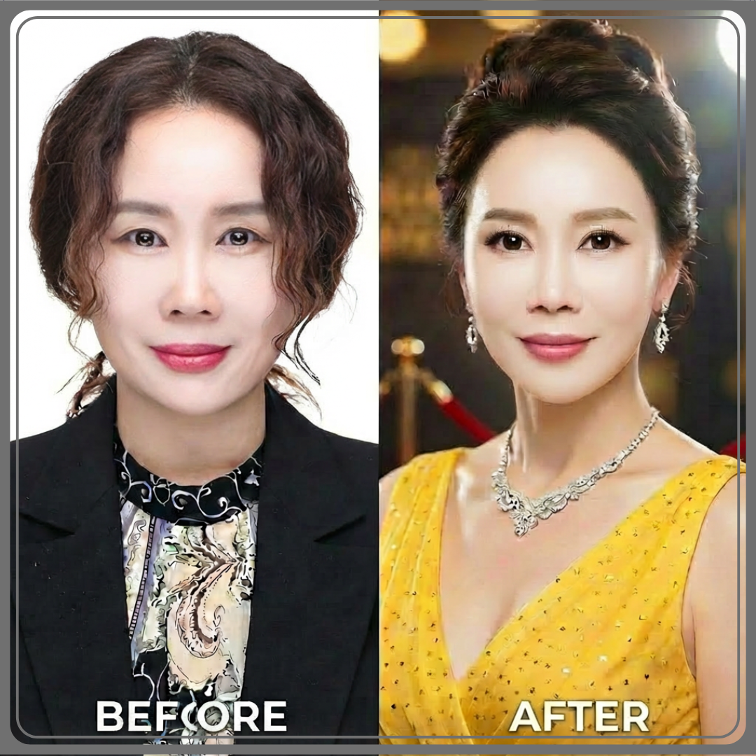 나노바나나로 얼굴 사진을 고급 스타일로 변환한 Before &amp; After 비교 이미지