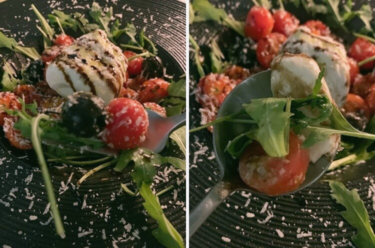 올리브와 루꼴라. 치즈