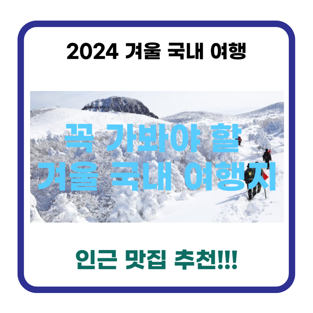 2024 겨울, 꼭 가봐야할 국내 여행지 TOP 5 추천 (+ 여행지, 맛집 정보)
