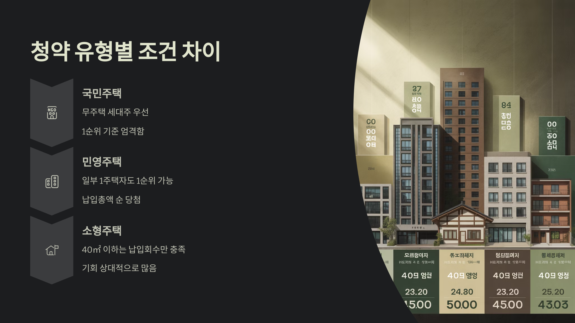 청약 유형별 조건 차이