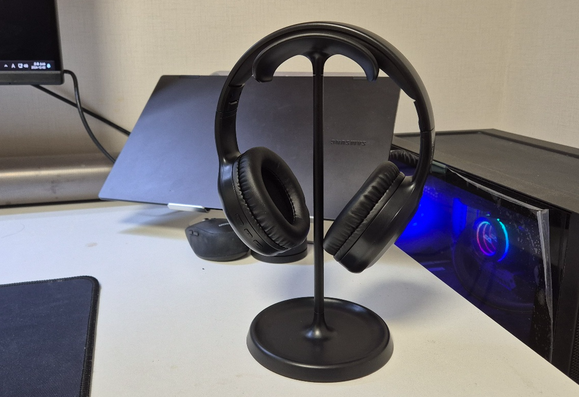 레노버 블루투스 헤드폰과 헤드폰 거치대