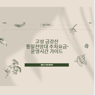 고성 금강산 통일전망대 주차요금·운영시간 가이드