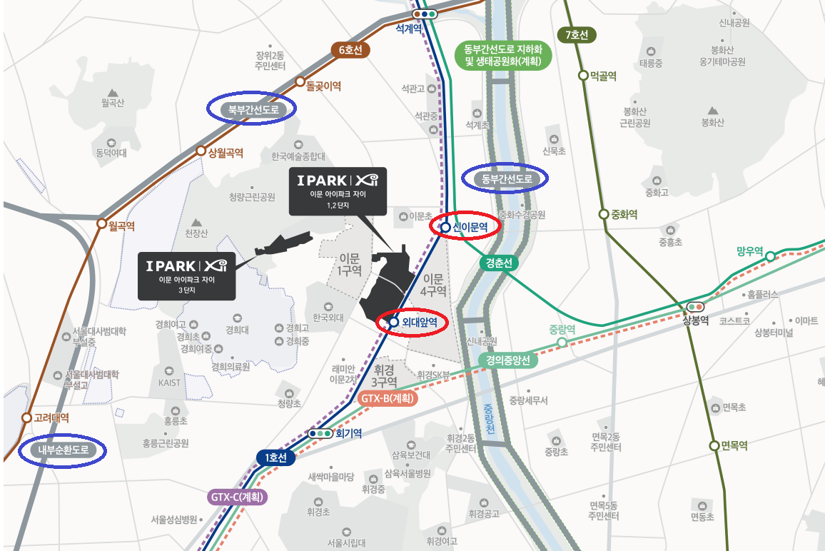 이문 아이파크자이 교통