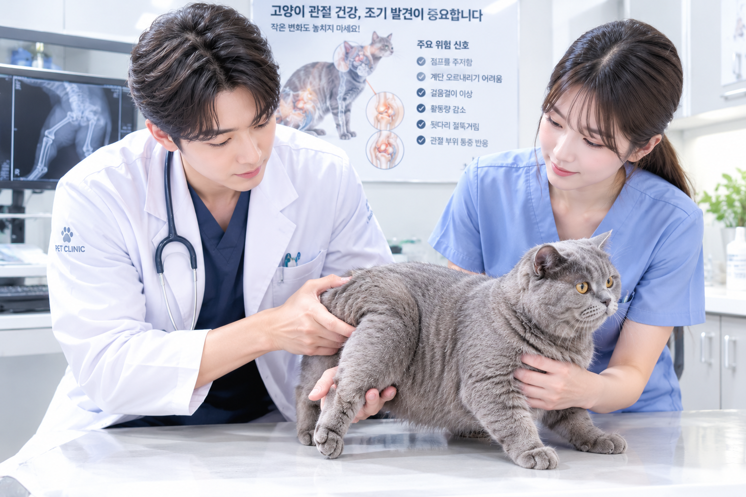 고양이 관절 건강 검진 및 위험 신호 확인