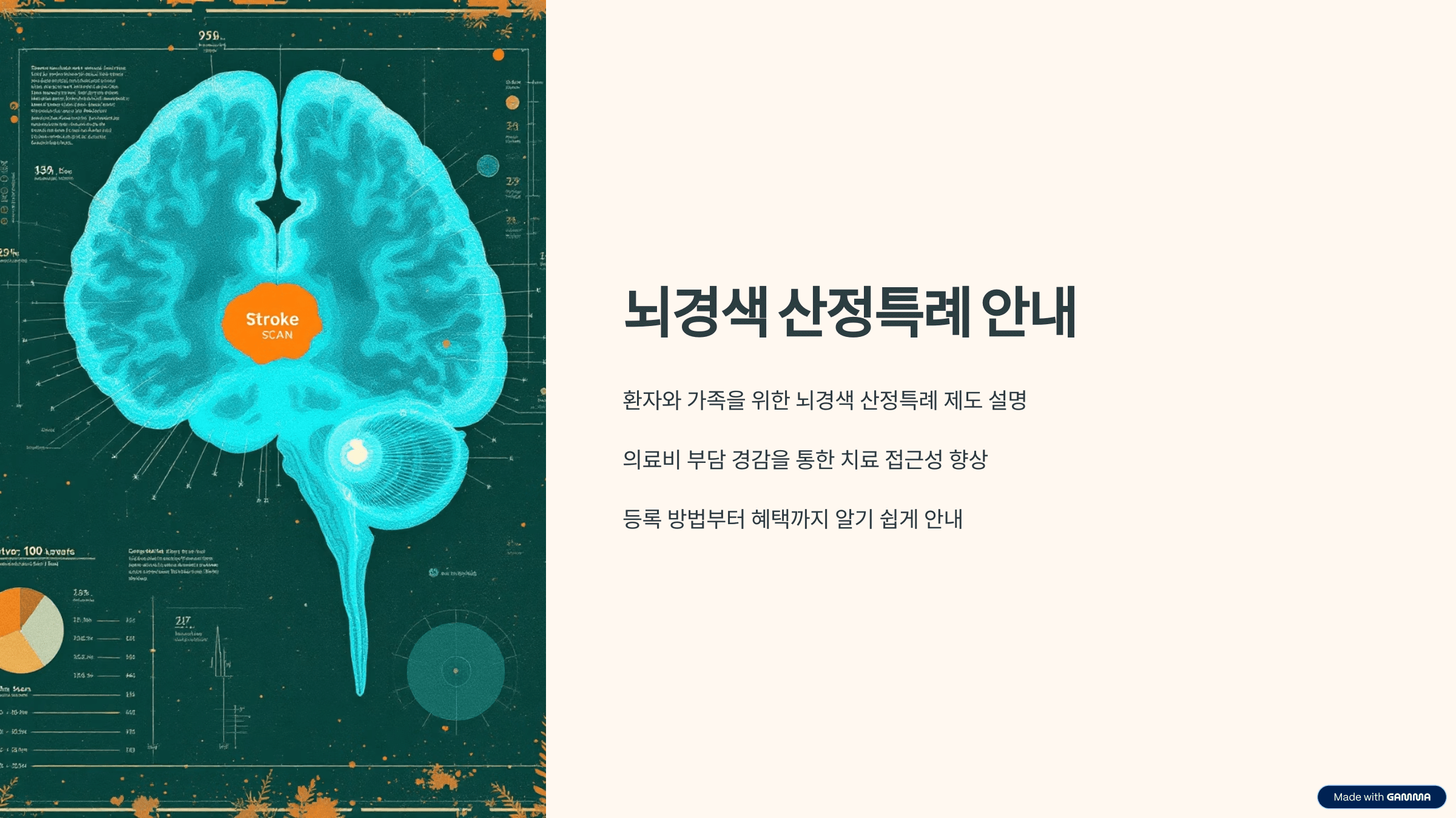 뇌경색 환자를 위한 건강보험 혜택 설명 배너