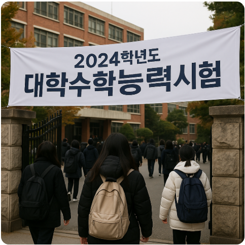 2024년도 수능시험장 가는 학생들