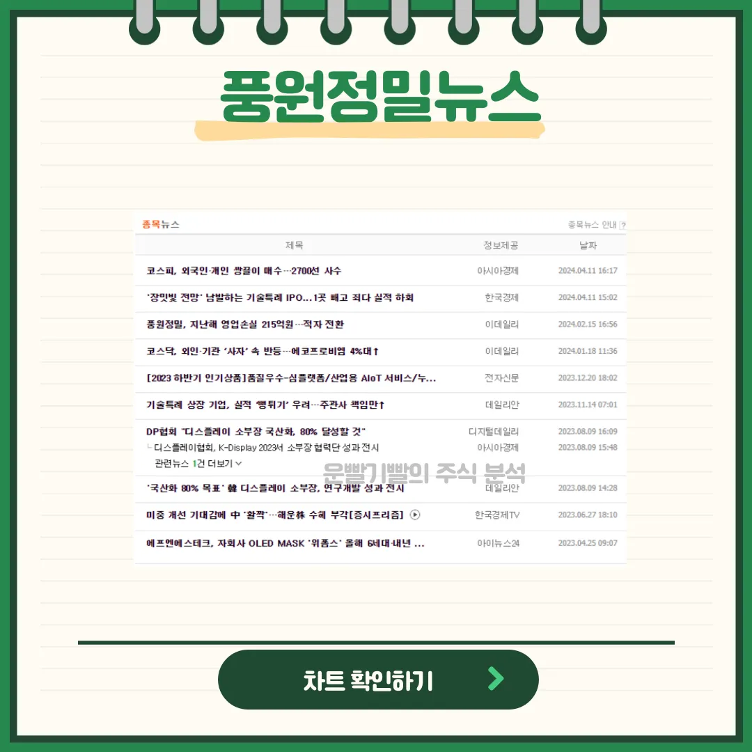 풍원정밀 뉴스