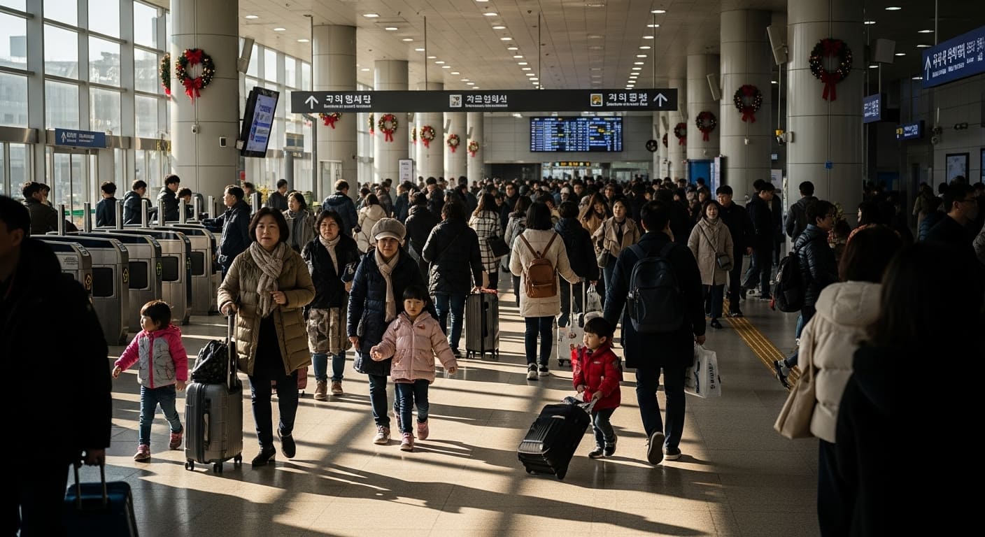 추석 기차표 대기좌석 신청을 위해 줄을 서는 모습