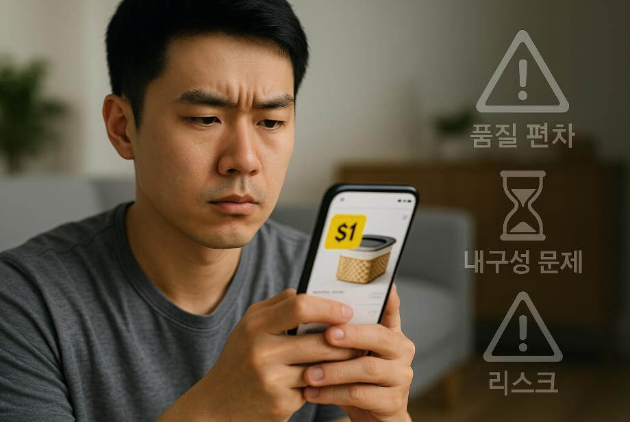 초저가 상품의 매력과 위험을 동시에 고려하는 소비자
