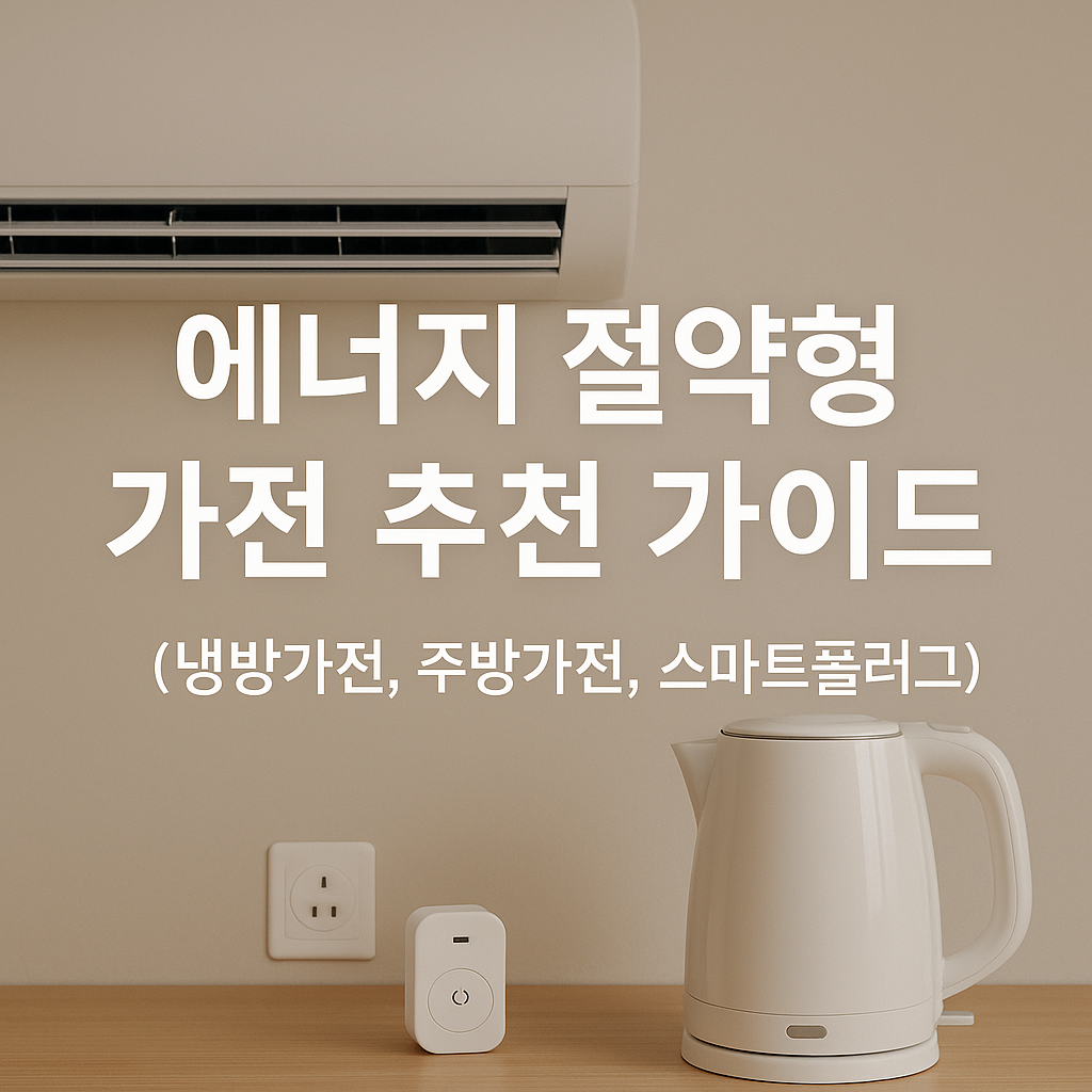 에너지 절약형 가전 추천 가이드 (냉방가전, 주방가전, 스마트플러그)