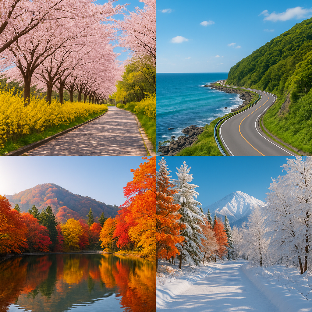 봄여행, 벚꽃길, 해안도로, 드라이브, 가을단풍, 겨울설경