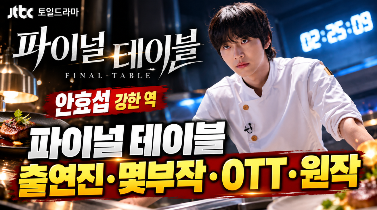 파이널 테이블 안효섭｜출연진&middot;몇부작&middot;OTT&middot;원작