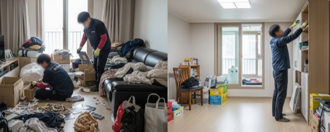 장성 고독사청소 및 정리중