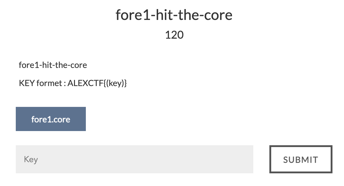 CTF-d writeup - fore1-hit-the-core