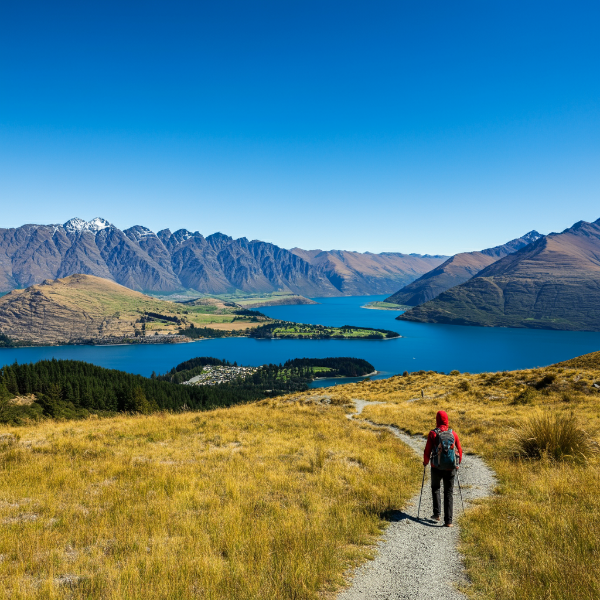 자연 속 뉴질랜드 하이킹