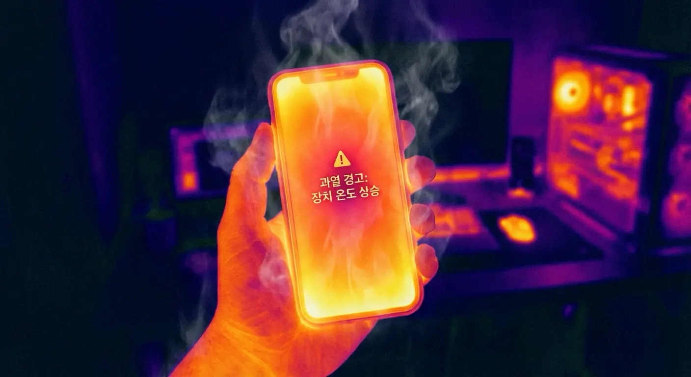 발열이 심한 스마트폰 사용 장면