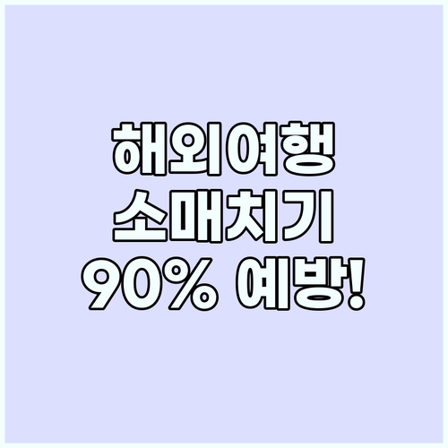 해외여행 소매치기 현지 치안 정보 확..