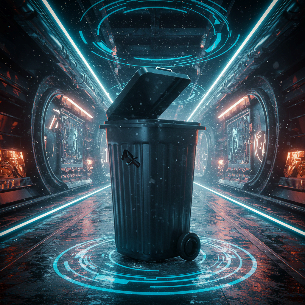 메타버스 공간 안에 있는 가상 쓰레기통 이미지