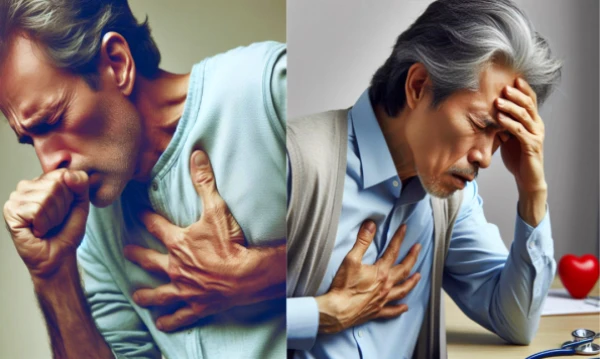 빈혈과 구토 증상을 보이는 남성의 모습