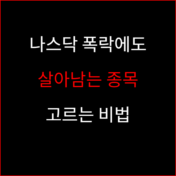 나스닥 폭락에도 살아남는 종목 고르는 비법