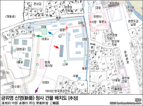 조선시대 금위영(禁衛營) 청사 배치도