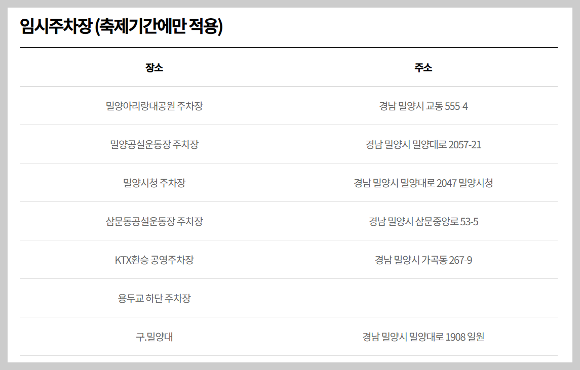 밀양 아리랑대축제