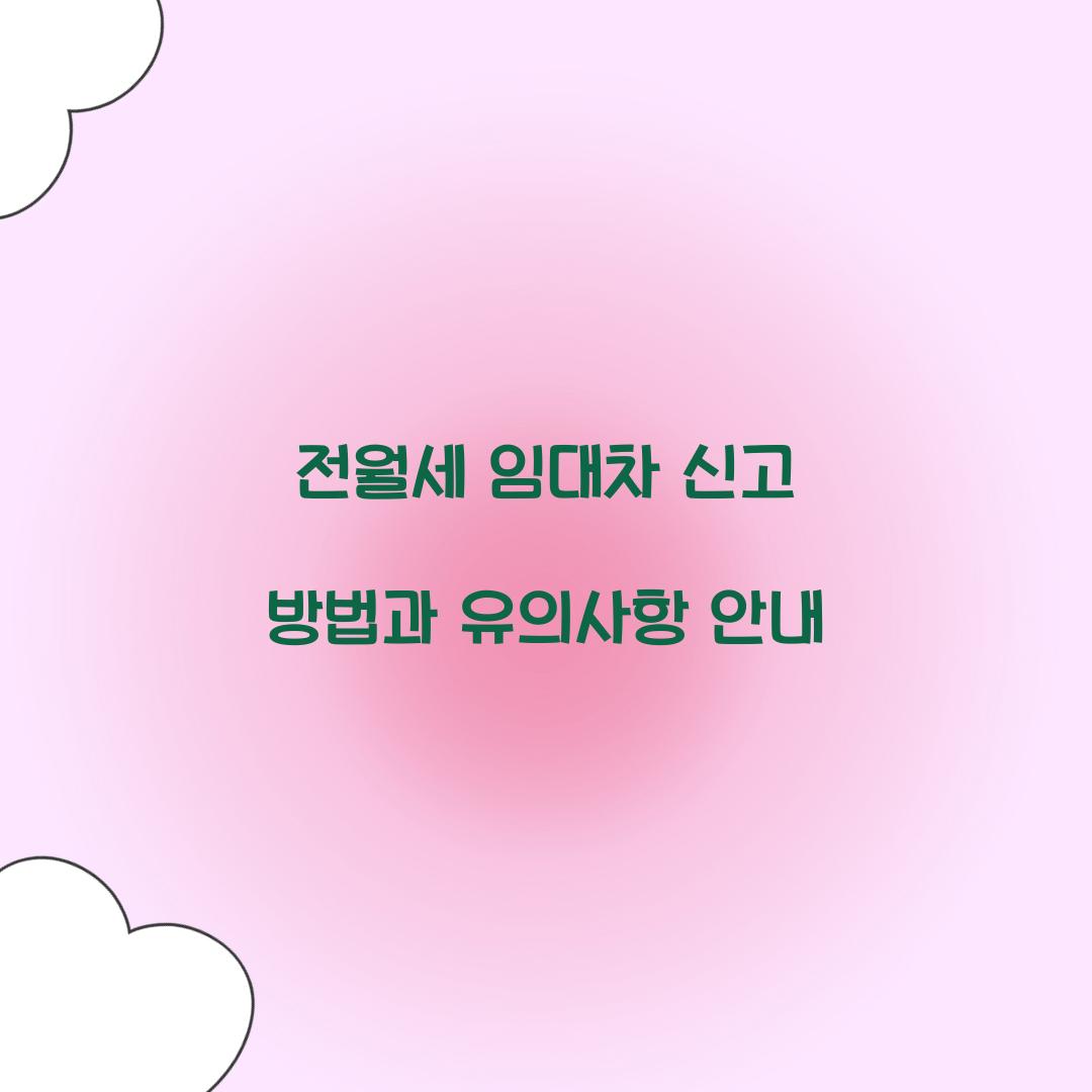 전월세 임대차 신고