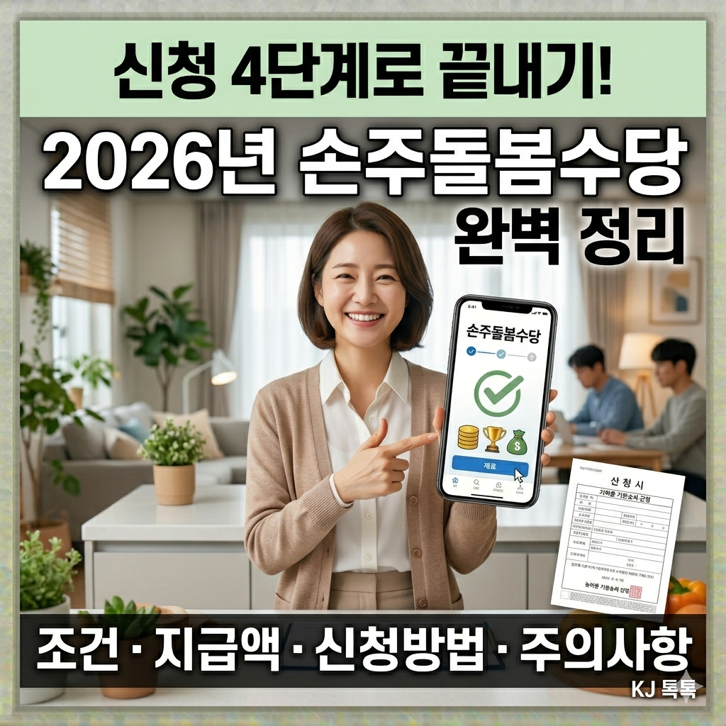 2026년 손주돌봄수당 완벽 정리 &mdash; 신청 4단계&middot;조건&middot;지급액&middot;주의사항
